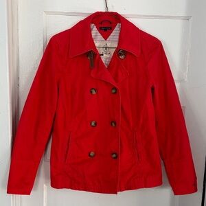 Tommy Hilfiger Women's Vibrant Red Pea Coat